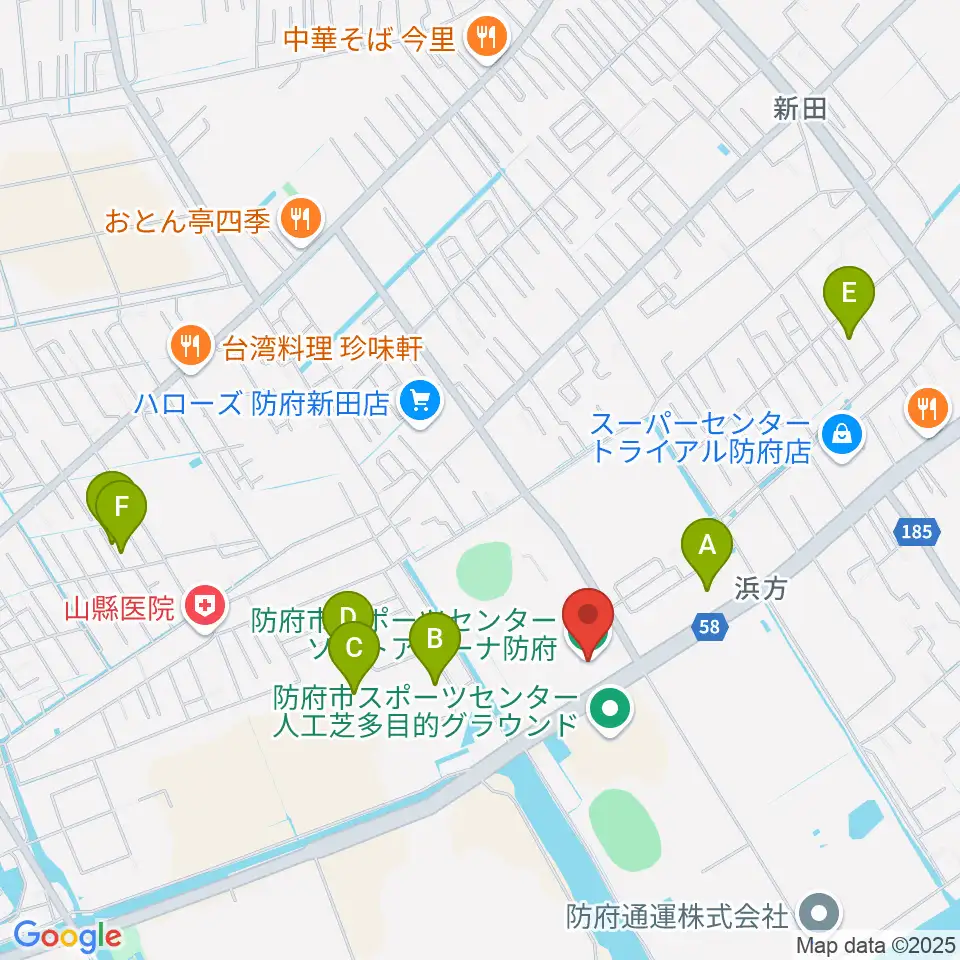 ソルトアリーナ防府周辺の駐車場・コインパーキング一覧地図