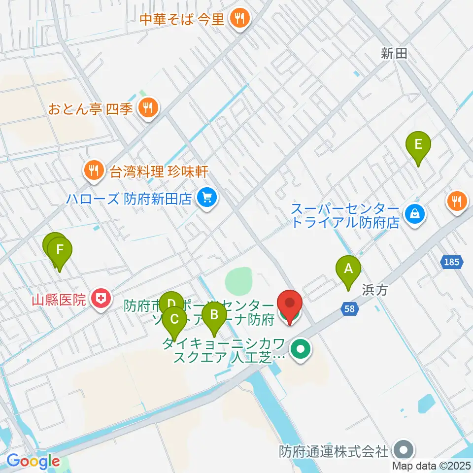 ソルトアリーナ防府周辺の駐車場・コインパーキング一覧地図