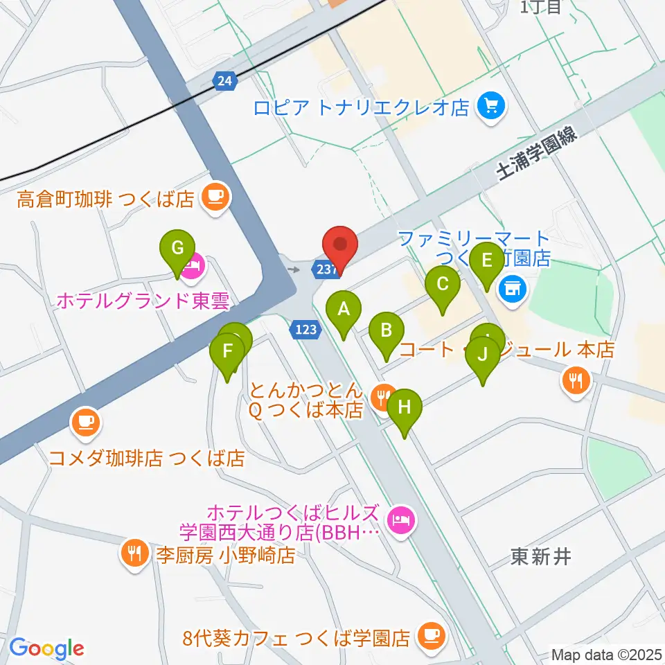 アーデン音楽館 つくばピアノ教室周辺の駐車場・コインパーキング一覧地図