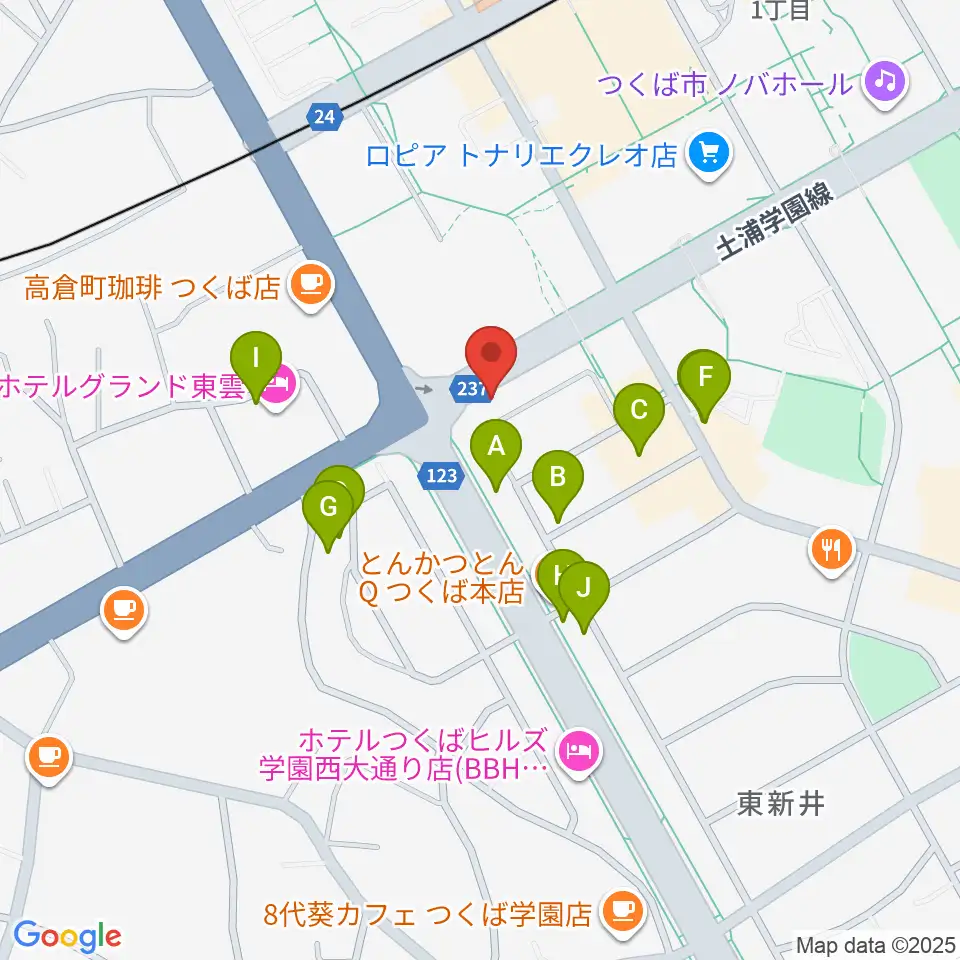 アーデン音楽館 つくばピアノ教室周辺の駐車場・コインパーキング一覧地図