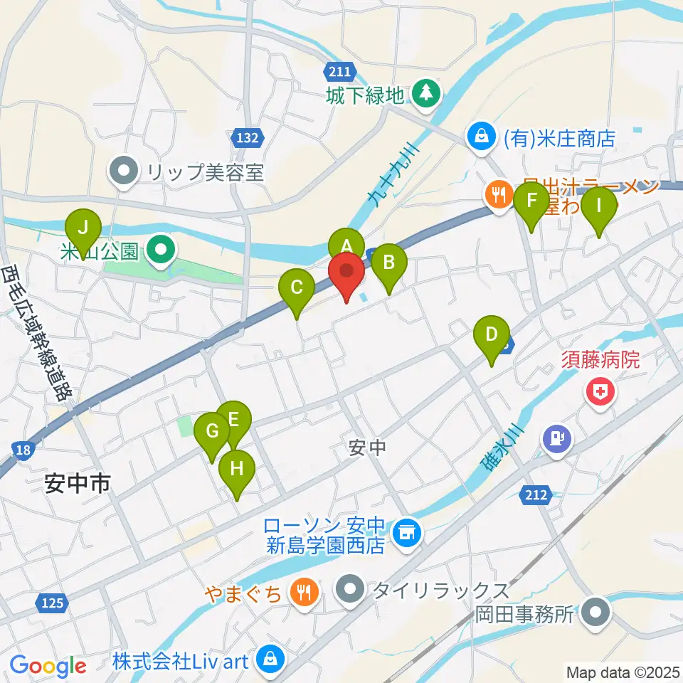 安中市文化センター周辺の駐車場・コインパーキング一覧地図