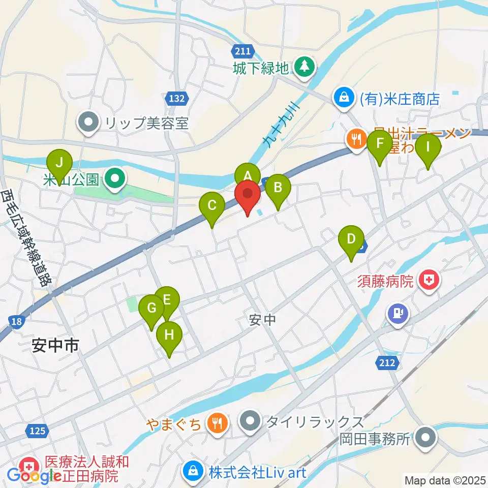 安中市文化センター周辺の駐車場・コインパーキング一覧地図