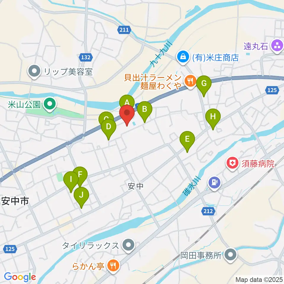 安中市文化センター周辺の駐車場・コインパーキング一覧地図
