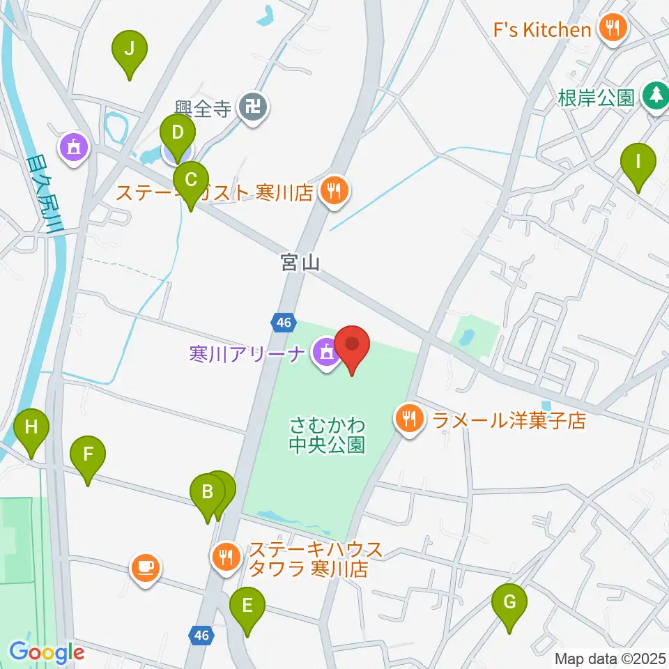 シンコースポーツ寒川アリーナ周辺の駐車場・コインパーキング一覧地図