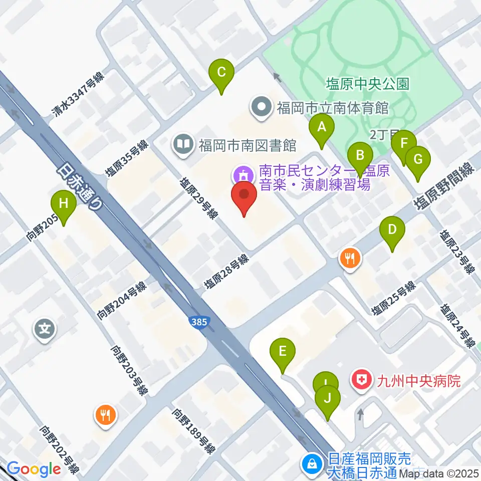 福岡市南市民センター周辺の駐車場・コインパーキング一覧地図