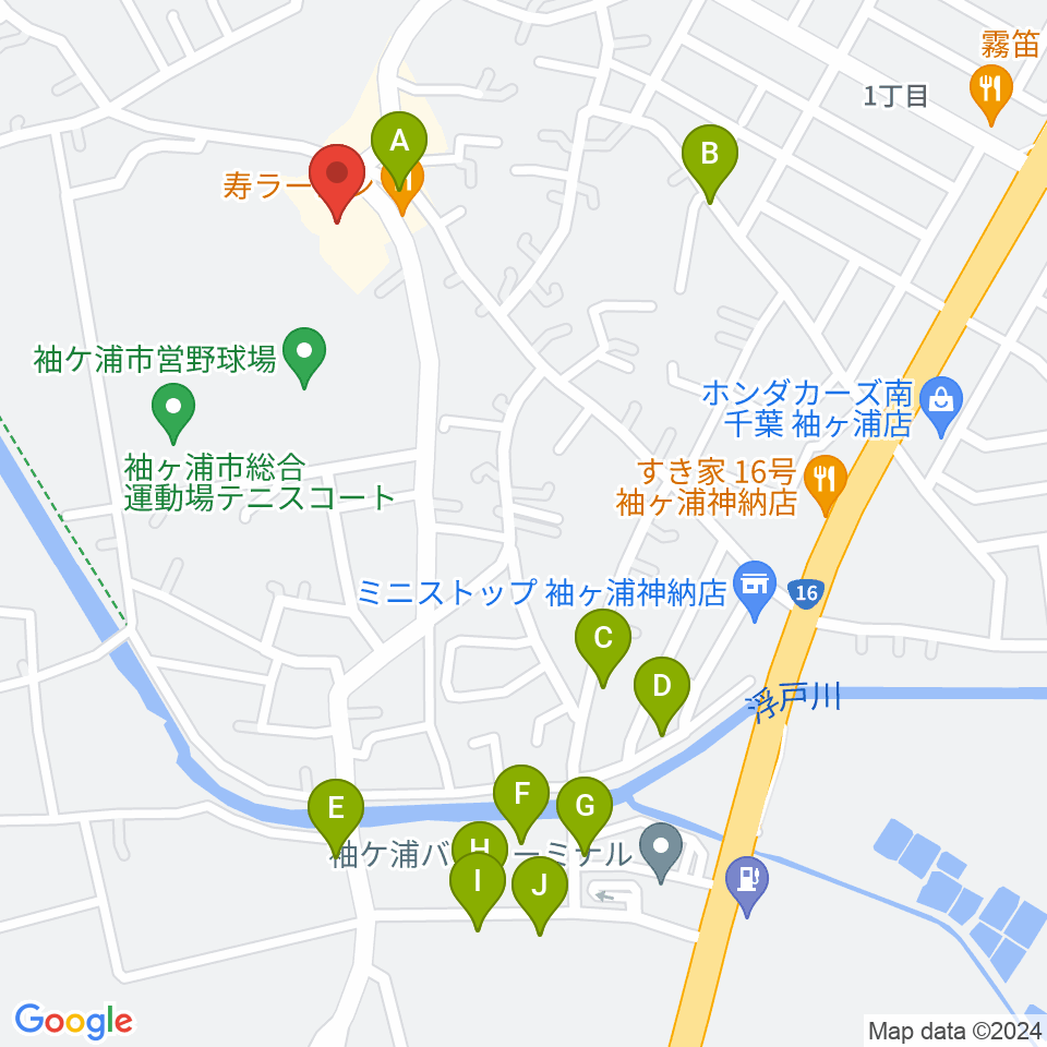 袖ヶ浦市民会館周辺の駐車場・コインパーキング一覧地図