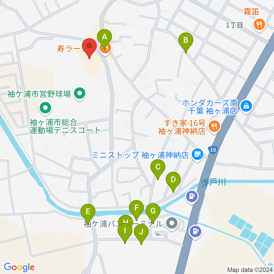 袖ヶ浦市民会館周辺の駐車場・コインパーキング一覧地図