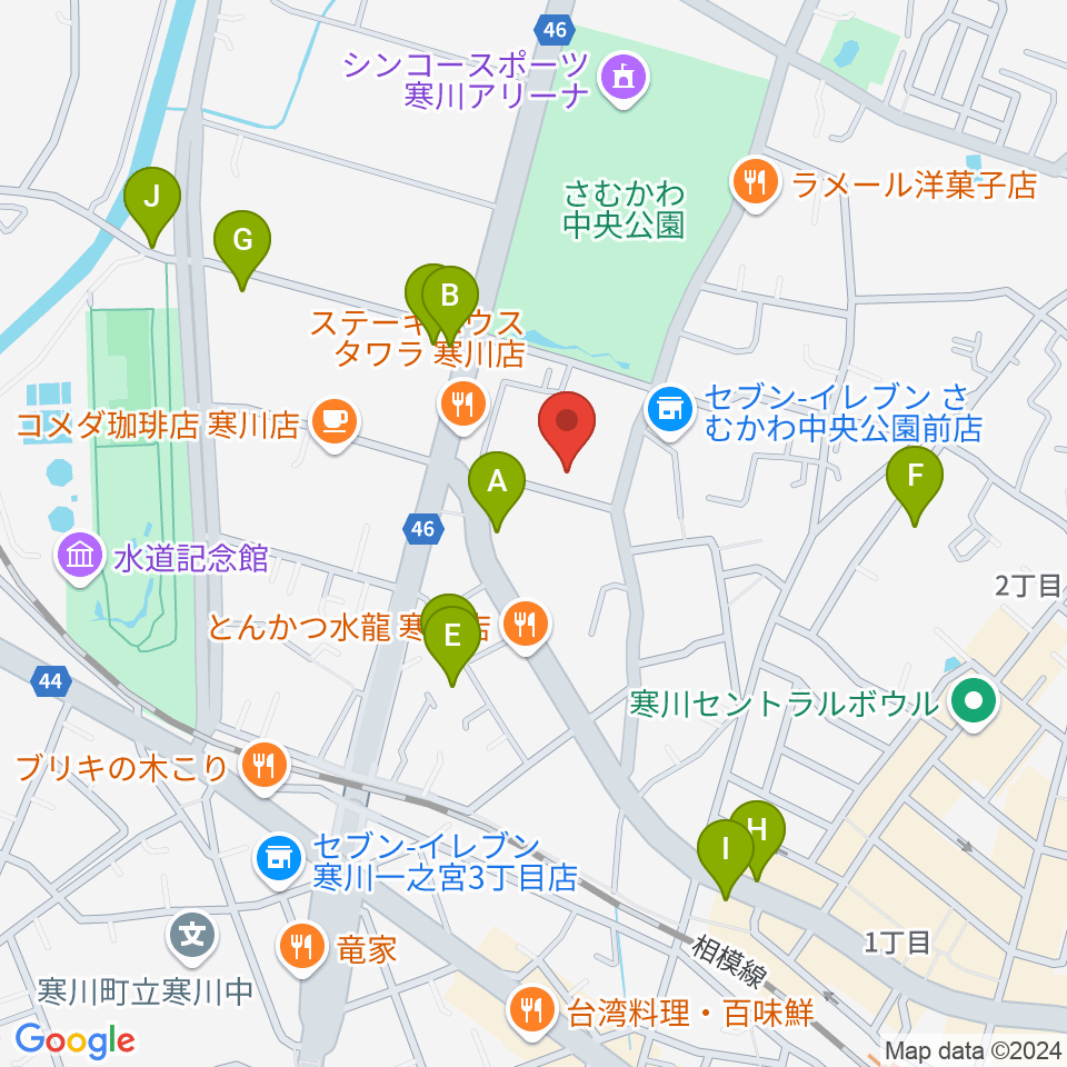 寒川町民センター周辺の駐車場・コインパーキング一覧地図