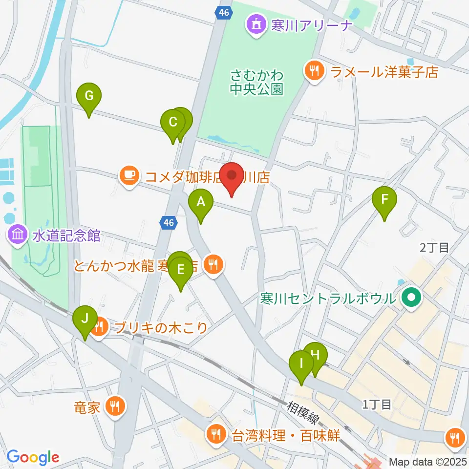 寒川町民センター周辺の駐車場・コインパーキング一覧地図