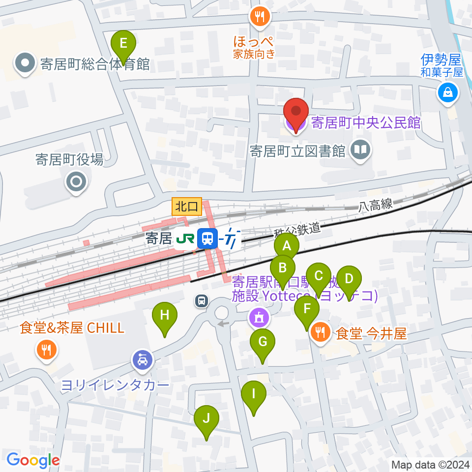 寄居町中央公民館周辺の駐車場・コインパーキング一覧地図