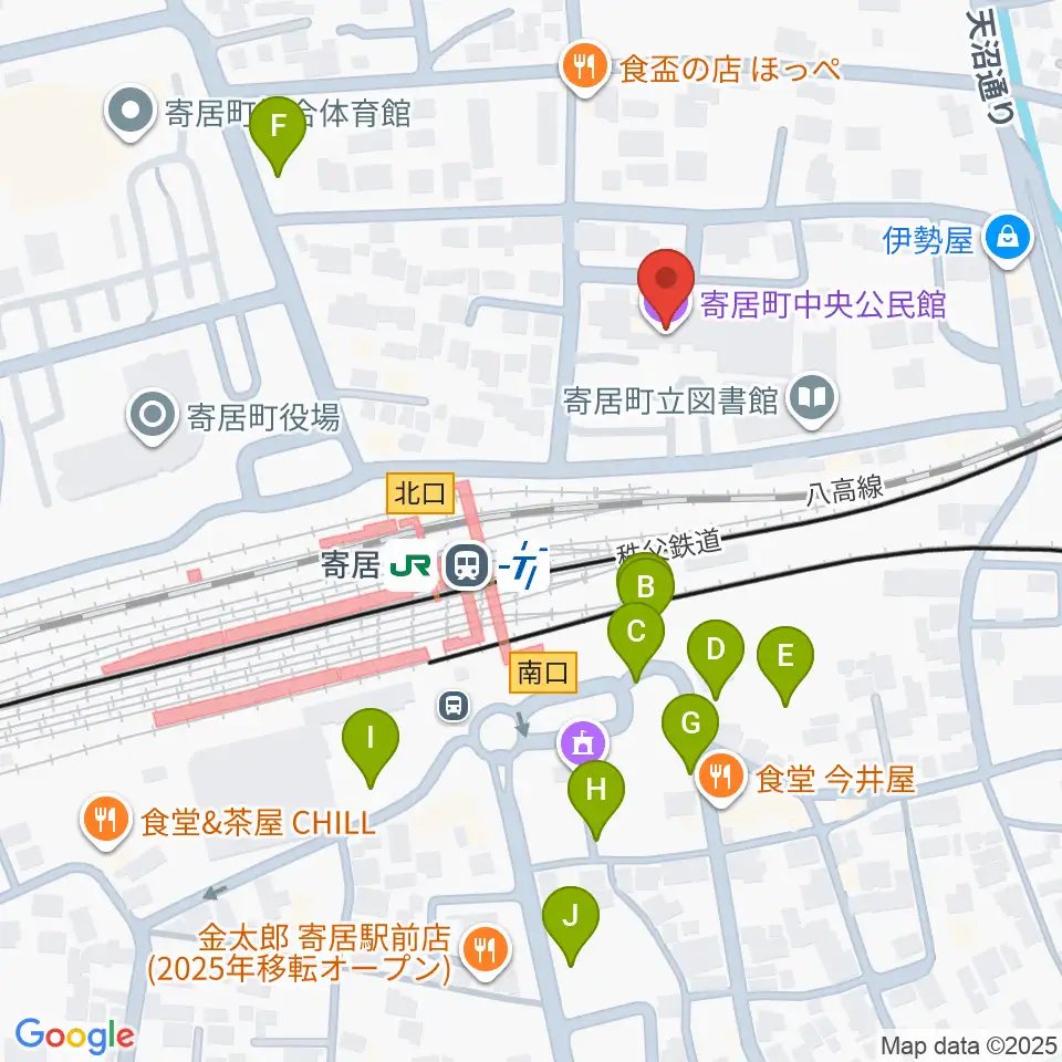 寄居町中央公民館周辺の駐車場・コインパーキング一覧地図
