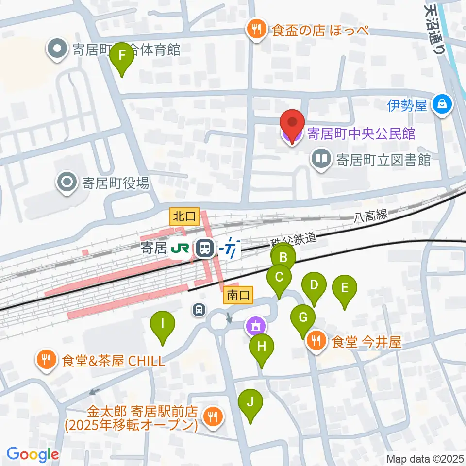 寄居町中央公民館周辺の駐車場・コインパーキング一覧地図