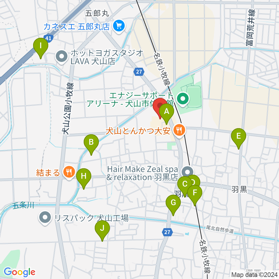 犬山市南部公民館周辺の駐車場・コインパーキング一覧地図