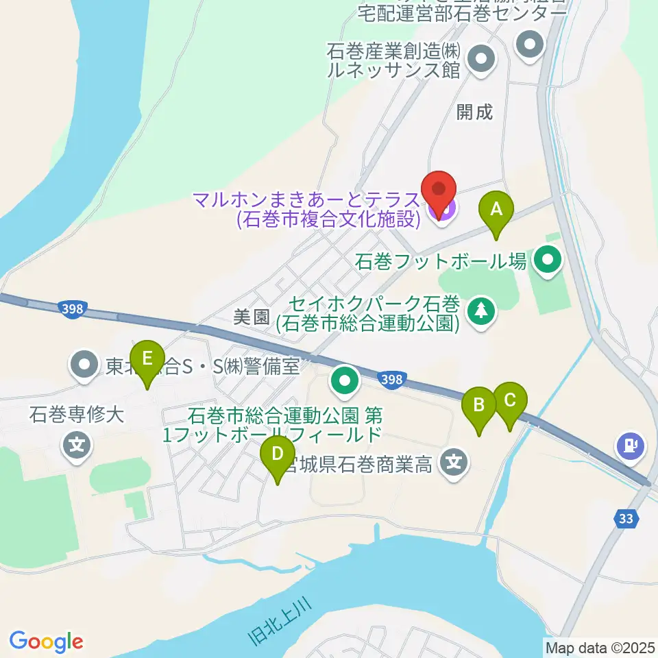 マルホンまきあーとテラス周辺の駐車場・コインパーキング一覧地図