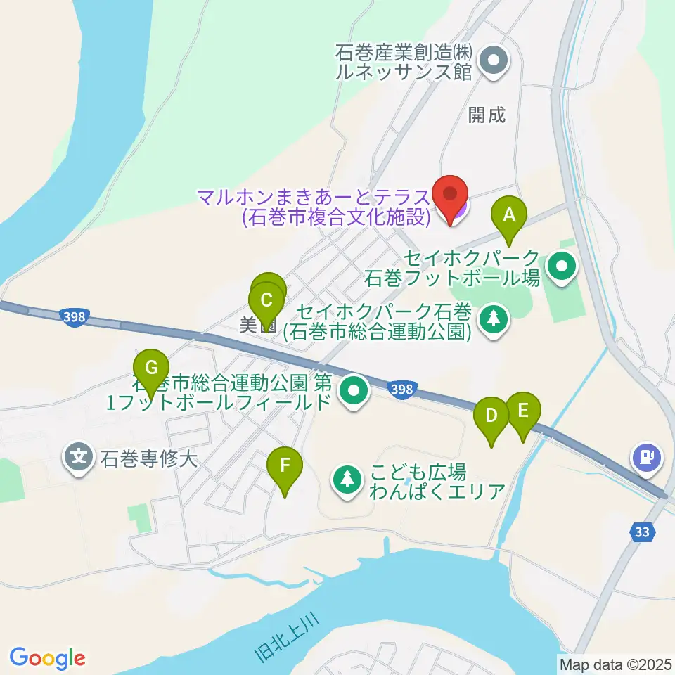 マルホンまきあーとテラス周辺の駐車場・コインパーキング一覧地図