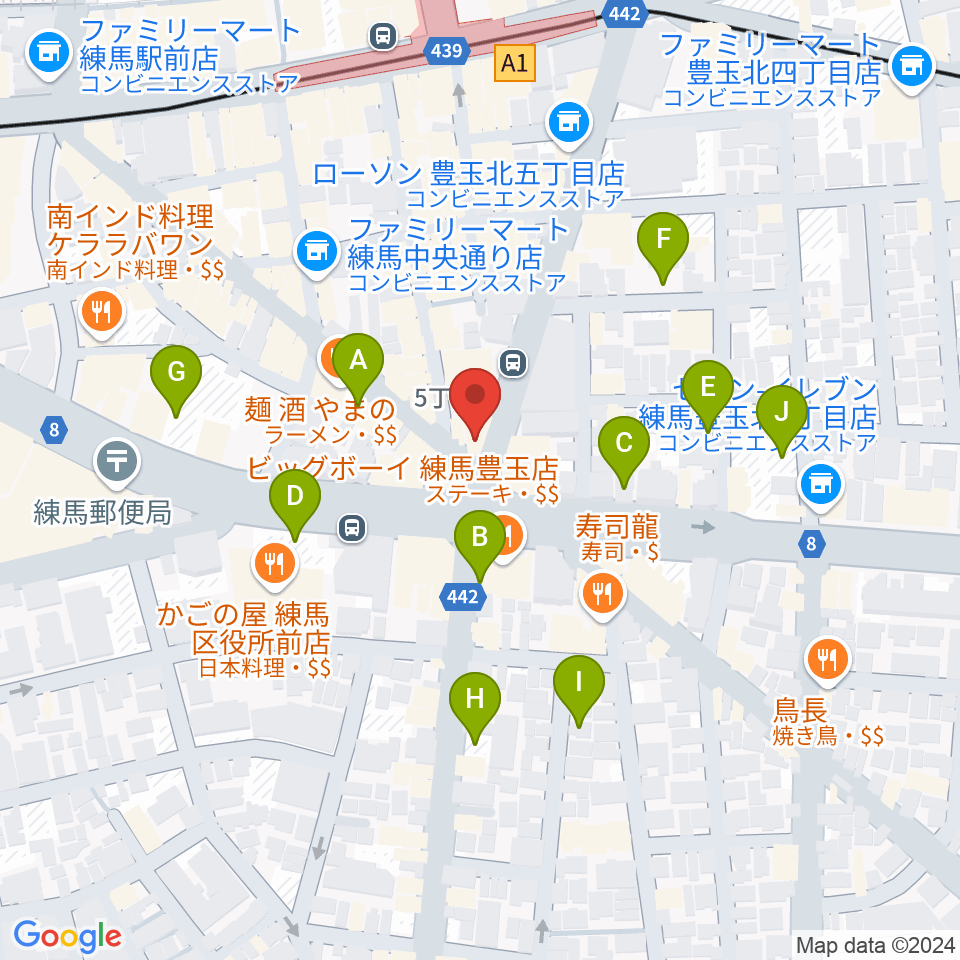 練馬FAMILY周辺の駐車場・コインパーキング一覧地図