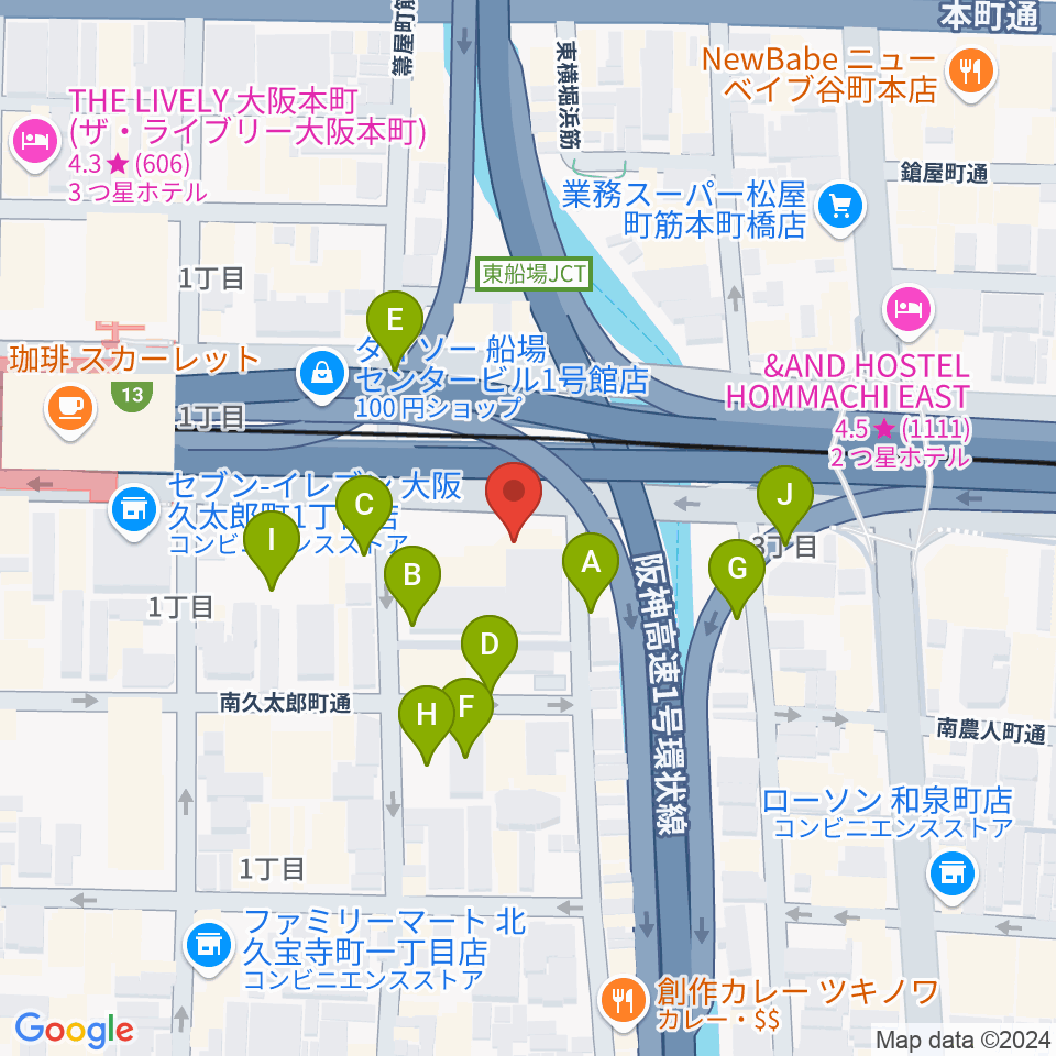 J:COM中央区民センター周辺の駐車場・コインパーキング一覧地図