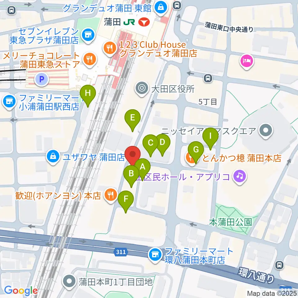 カワイ音楽教室 蒲田センター周辺の駐車場・コインパーキング一覧地図