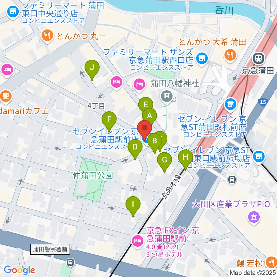 スター楽器蒲田センター周辺の駐車場・コインパーキング一覧地図