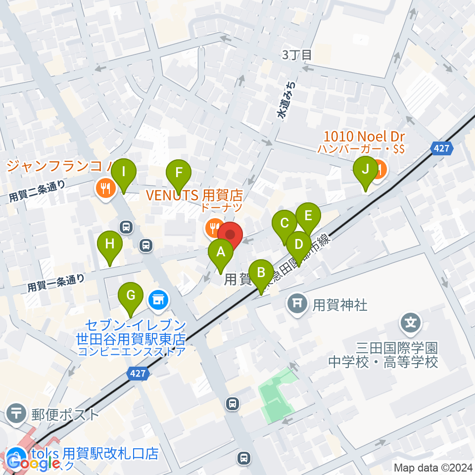 用賀エピタフ周辺の駐車場・コインパーキング一覧地図