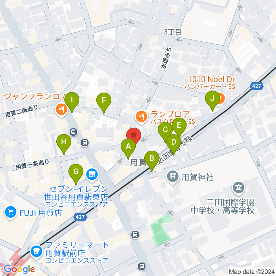 用賀エピタフ周辺の駐車場・コインパーキング一覧地図