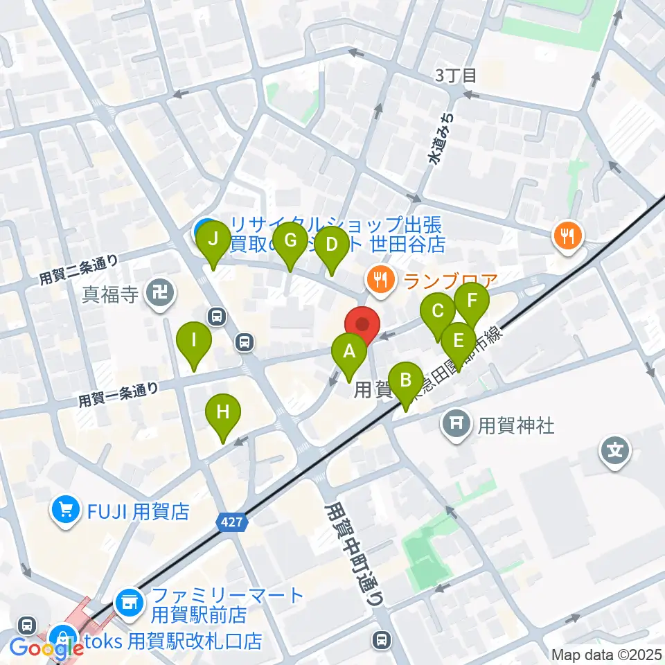 用賀エピタフ周辺の駐車場・コインパーキング一覧地図