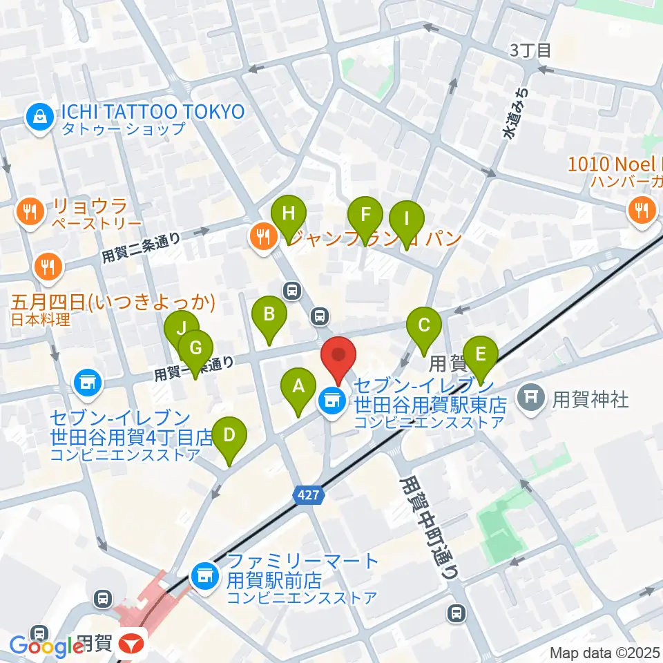 用賀 お琴・尺八・篠笛教室周辺の駐車場・コインパーキング一覧地図