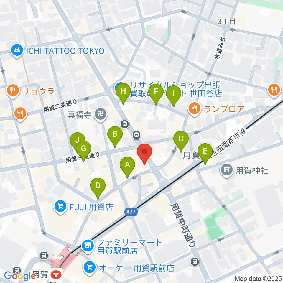 用賀 お琴・尺八・篠笛教室周辺の駐車場・コインパーキング一覧地図