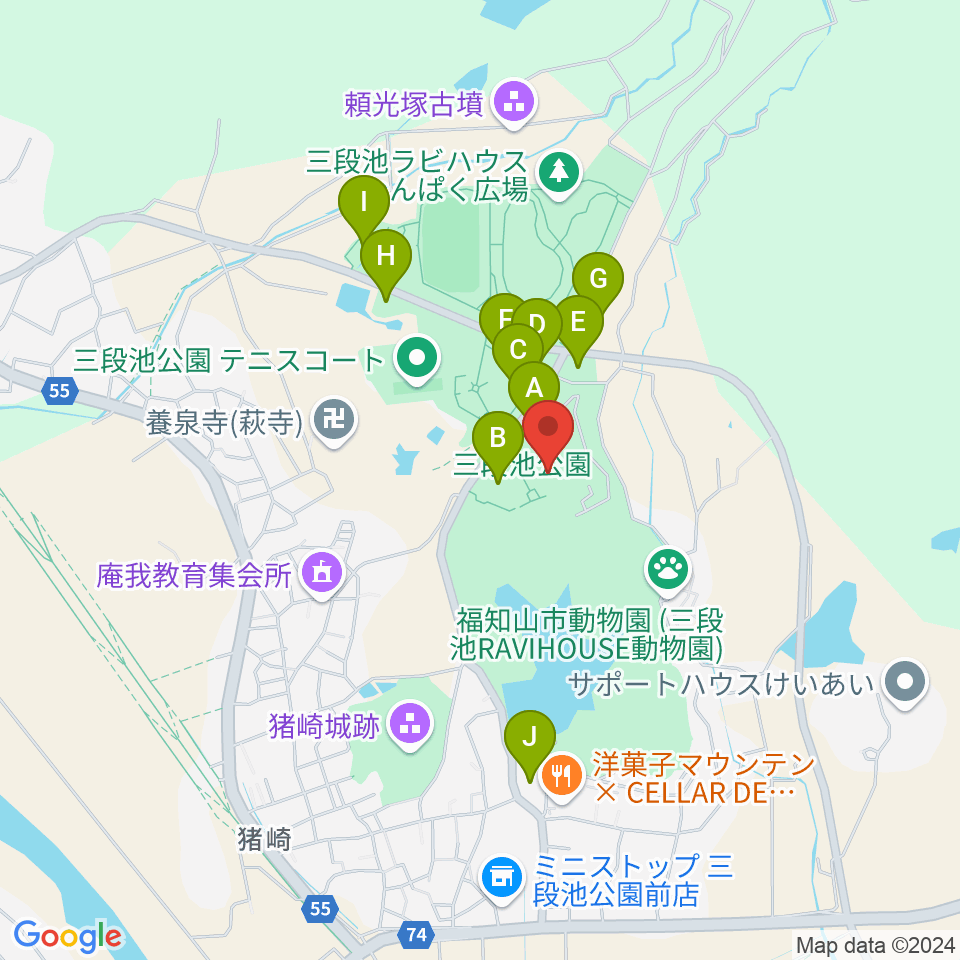 三段池公園総合体育館周辺の駐車場・コインパーキング一覧地図