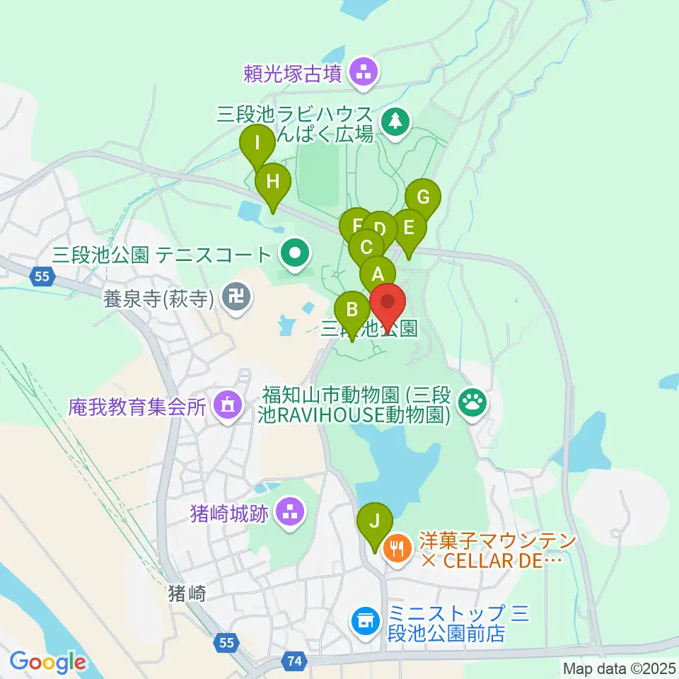 三段池公園総合体育館周辺の駐車場・コインパーキング一覧地図