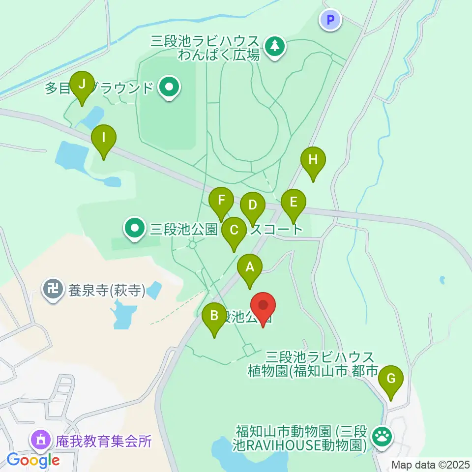 三段池公園総合体育館周辺の駐車場・コインパーキング一覧地図