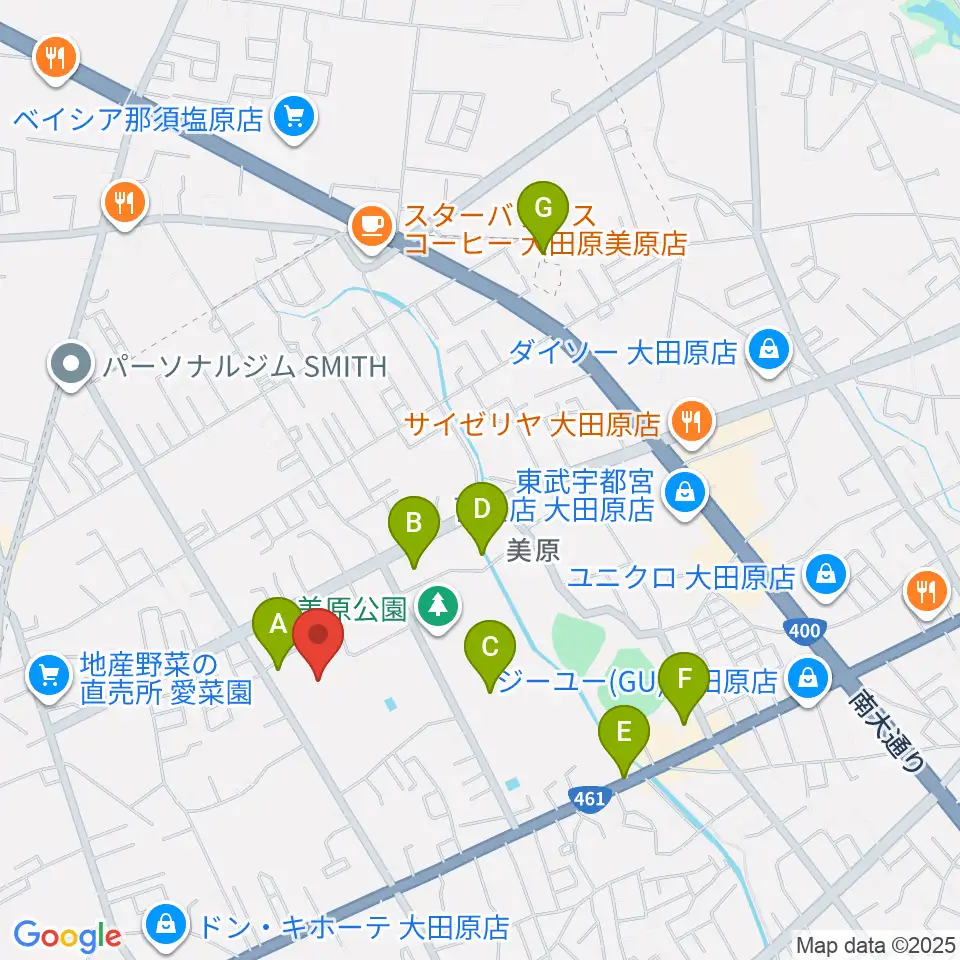 栃木県立県北体育館周辺の駐車場・コインパーキング一覧地図