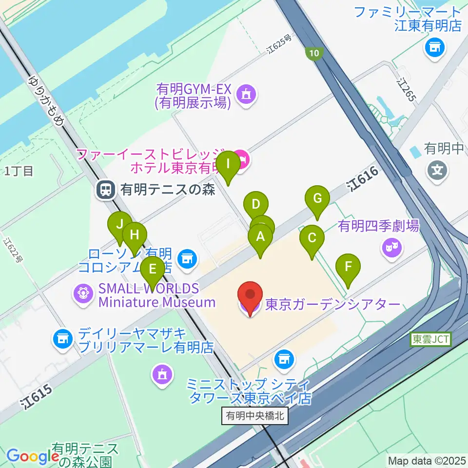 東京ガーデンシアター周辺の駐車場・コインパーキング一覧地図