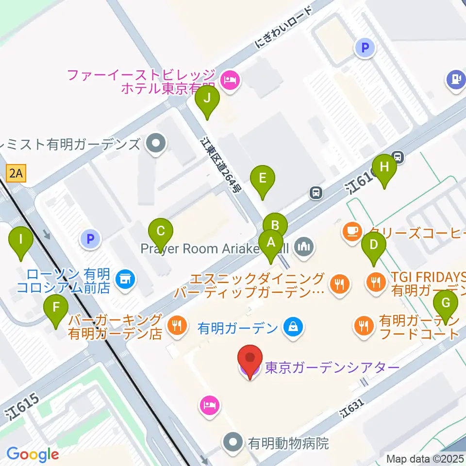 東京ガーデンシアター周辺の駐車場・コインパーキング一覧地図