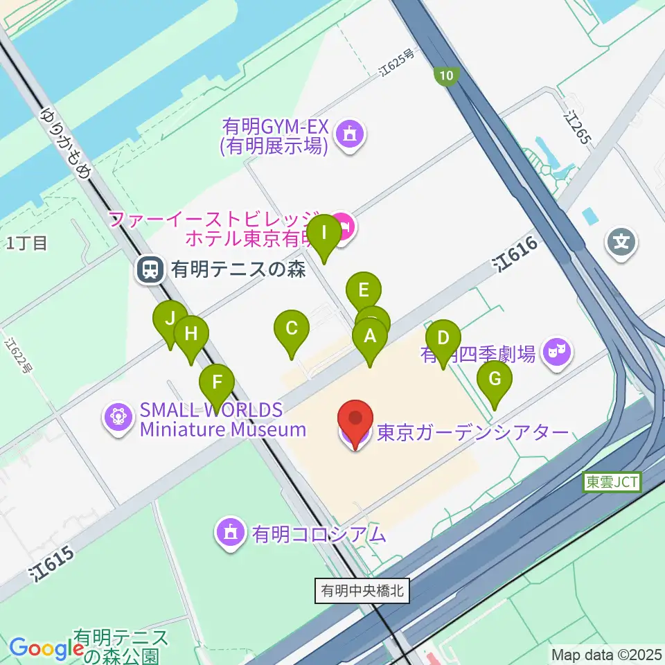 東京ガーデンシアター周辺の駐車場・コインパーキング一覧地図