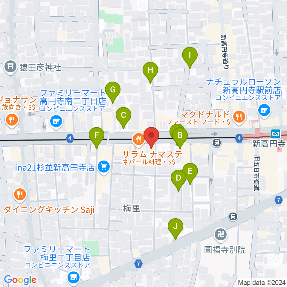 高円寺LOFT X周辺の駐車場・コインパーキング一覧地図