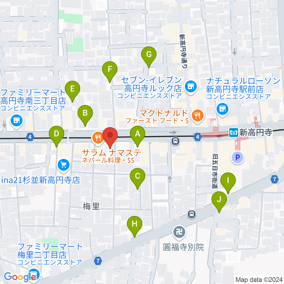 新高円寺LOFT X周辺の駐車場・コインパーキング一覧地図