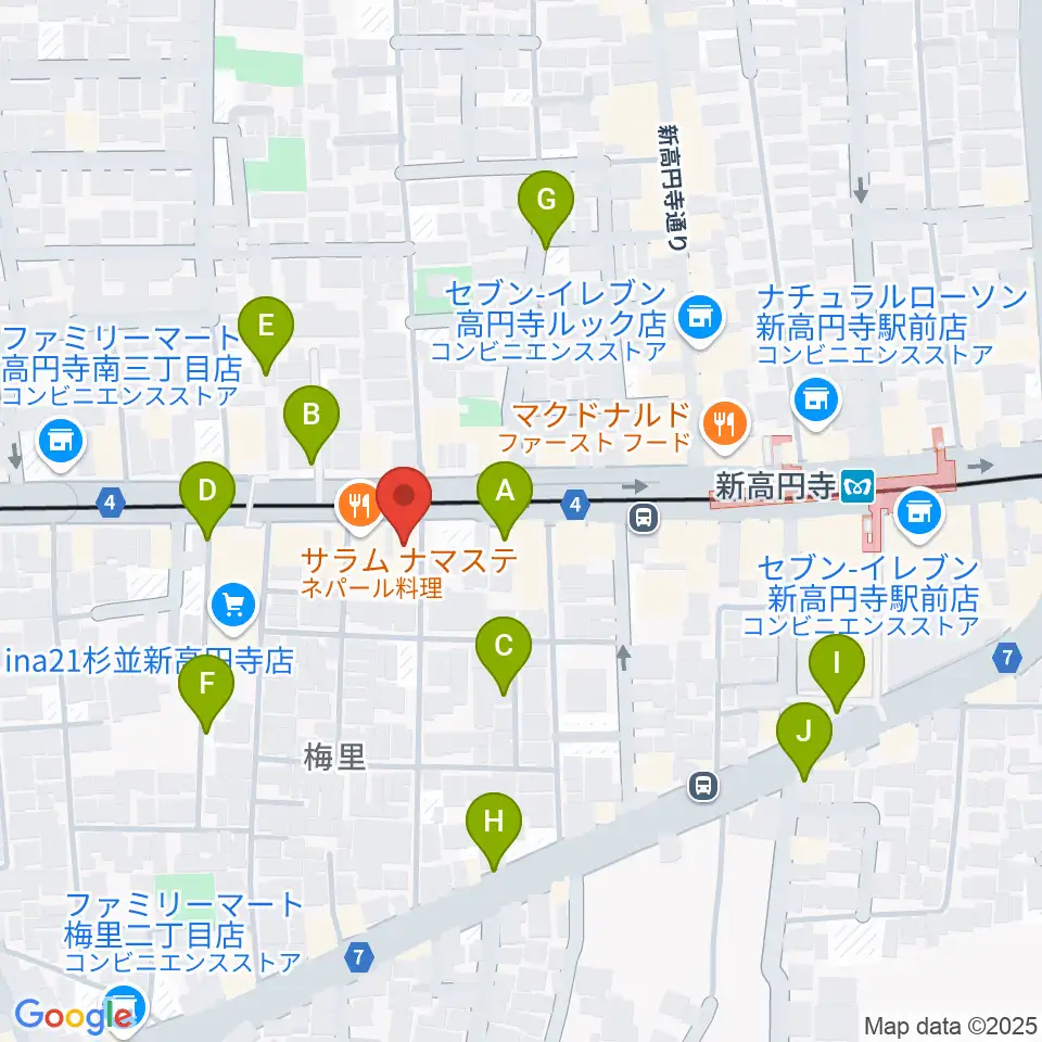 新高円寺LOFT X周辺の駐車場・コインパーキング一覧地図