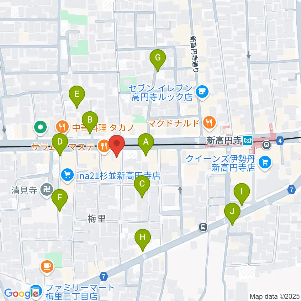 新高円寺LOFT X周辺の駐車場・コインパーキング一覧地図