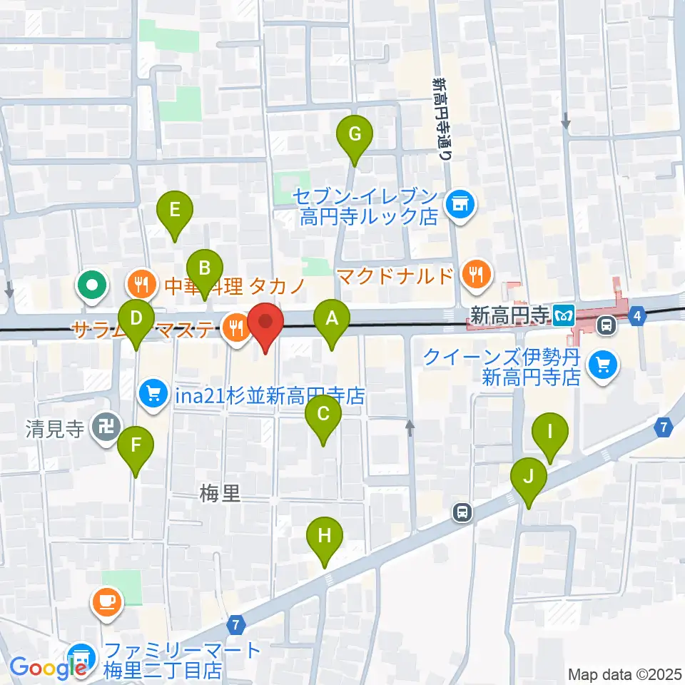 新高円寺LOFT X周辺の駐車場・コインパーキング一覧地図