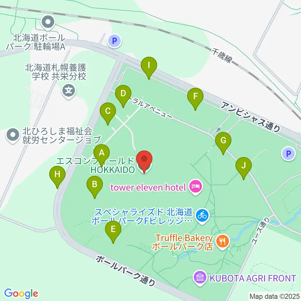 エスコンフィールドHOKKAIDO周辺の駐車場・コインパーキング一覧地図