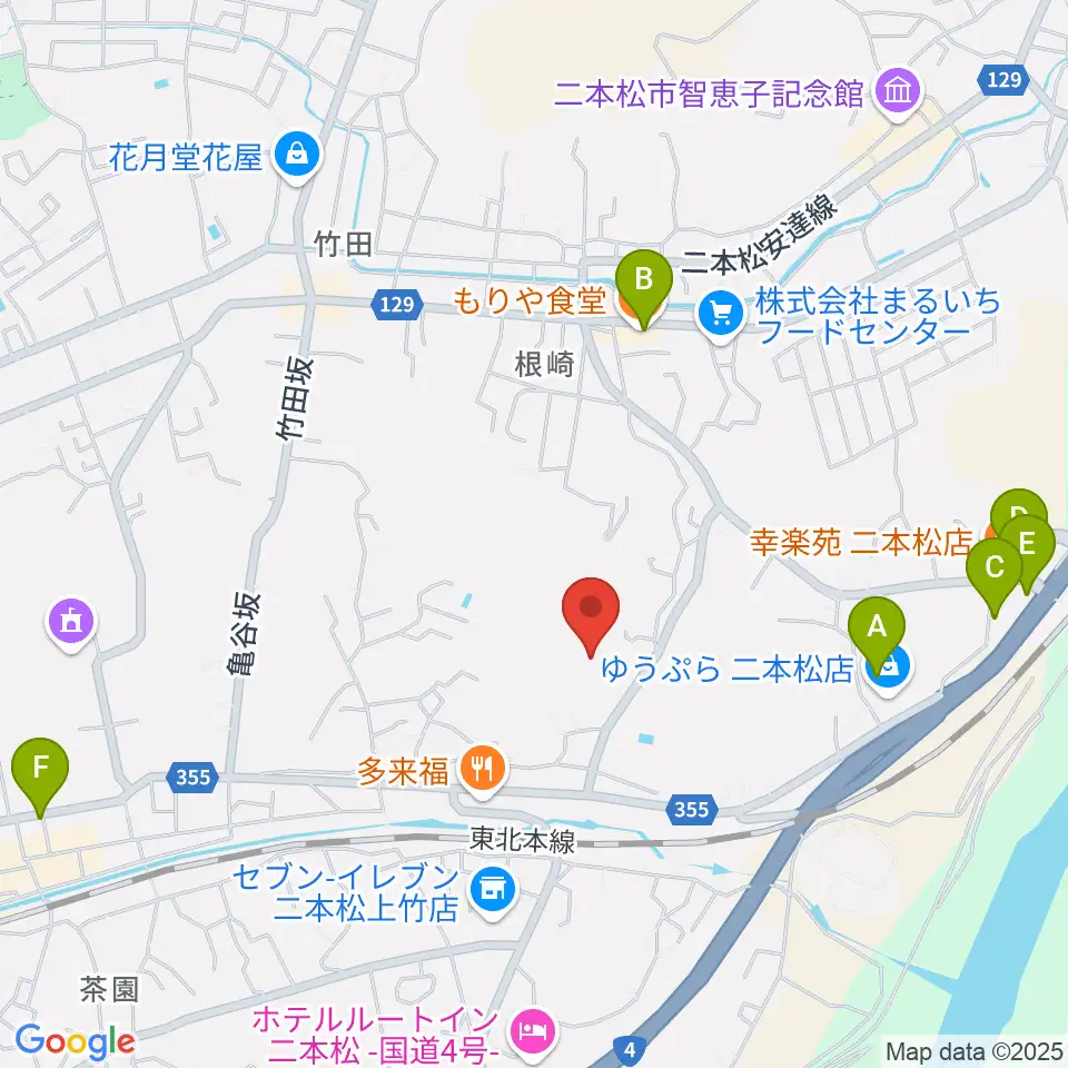二本松市民会館周辺の駐車場・コインパーキング一覧地図