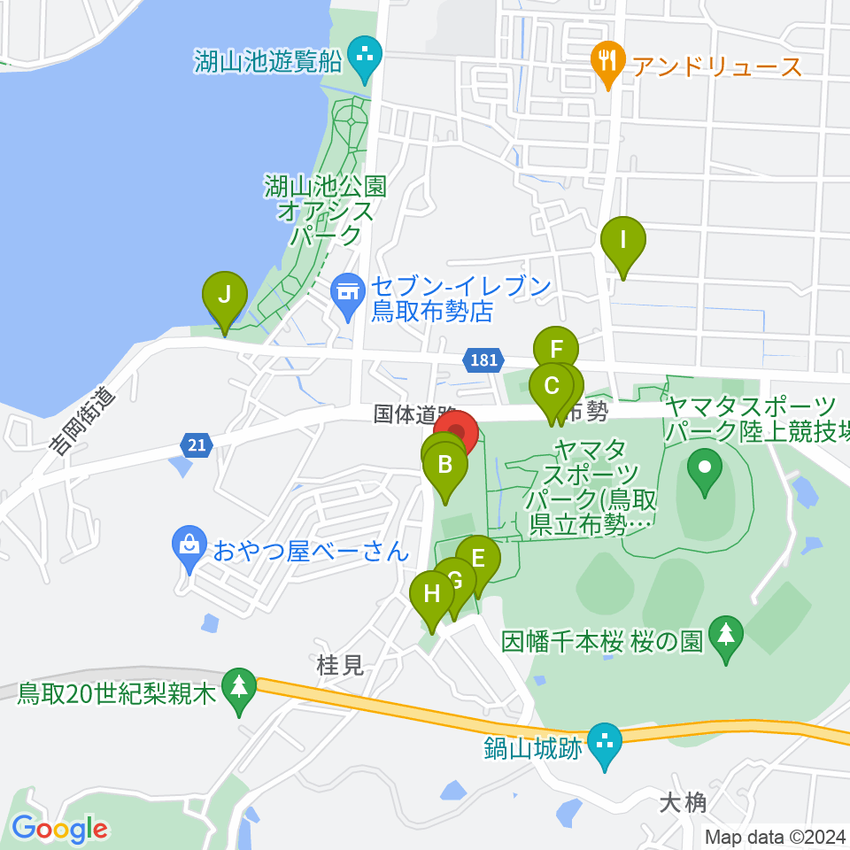 鳥取県民体育館周辺の駐車場・コインパーキング一覧地図