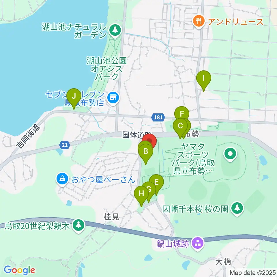鳥取県民体育館周辺の駐車場・コインパーキング一覧地図