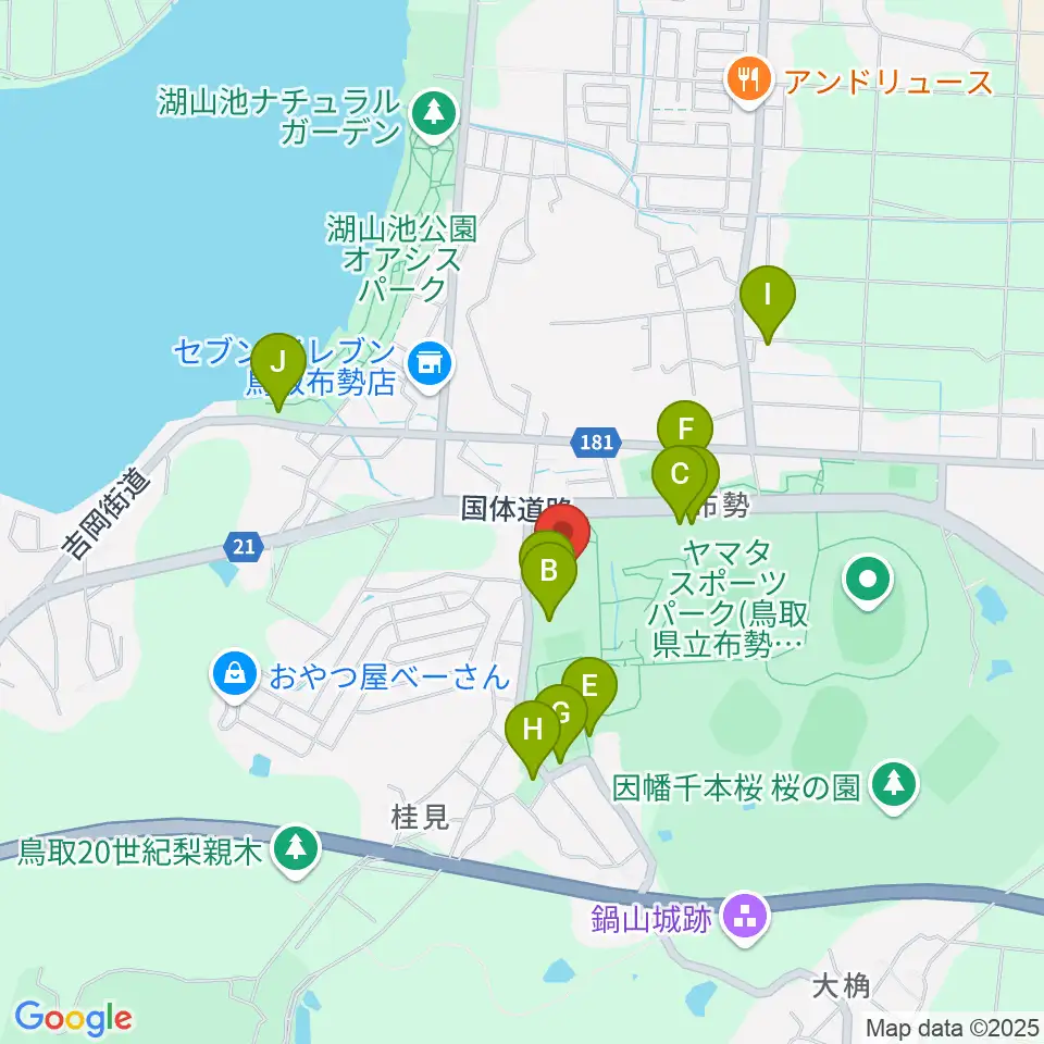 鳥取県民体育館周辺の駐車場・コインパーキング一覧地図