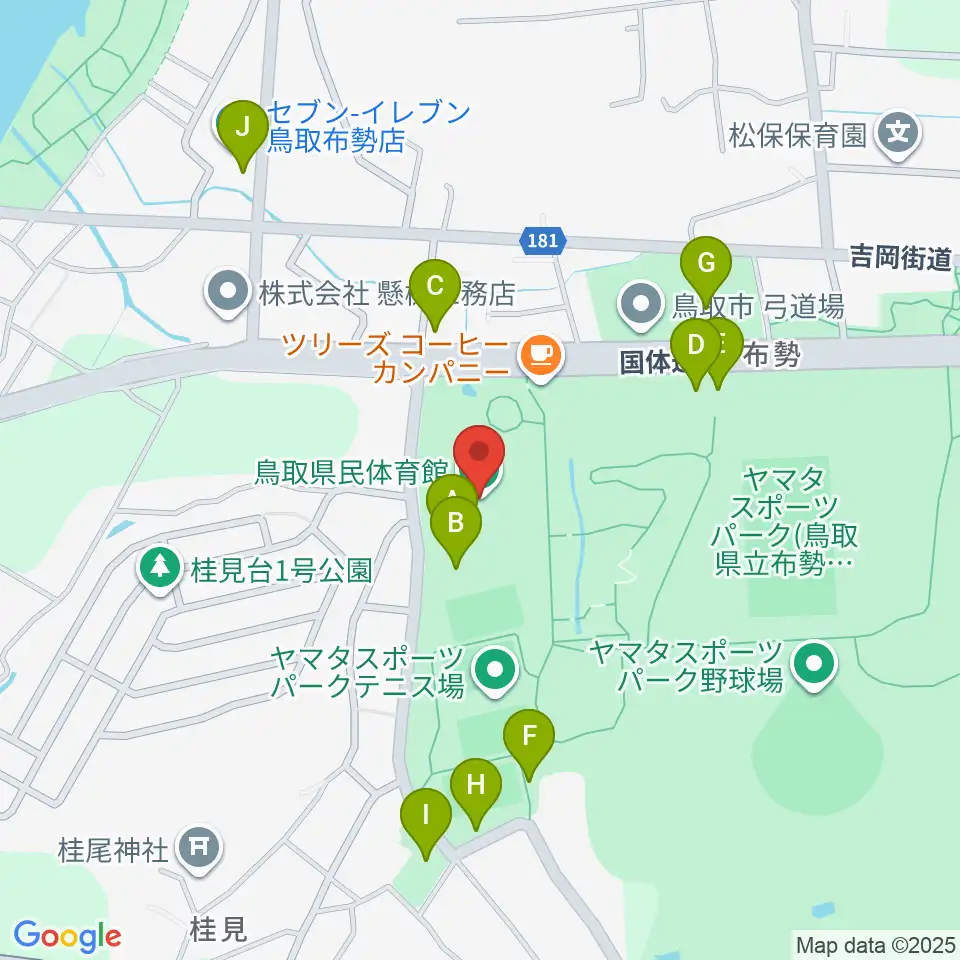 鳥取県民体育館周辺の駐車場・コインパーキング一覧地図