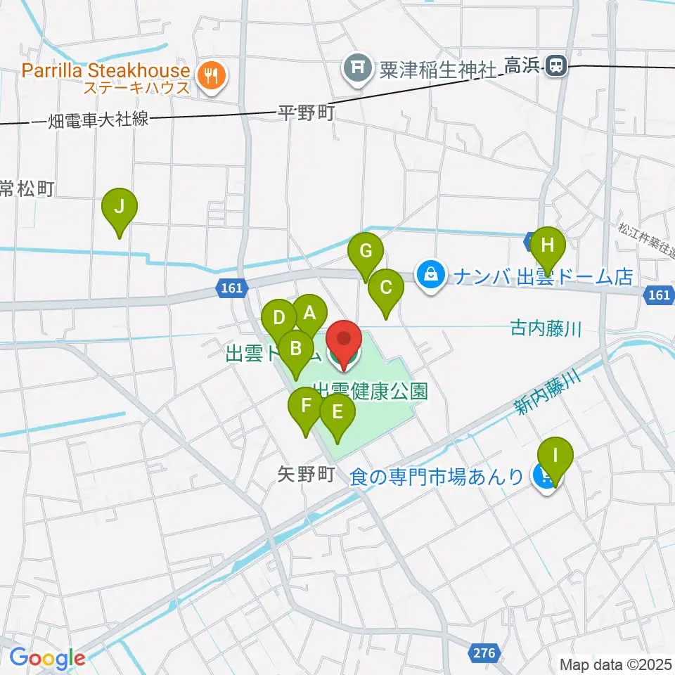 出雲ドーム周辺の駐車場・コインパーキング一覧地図