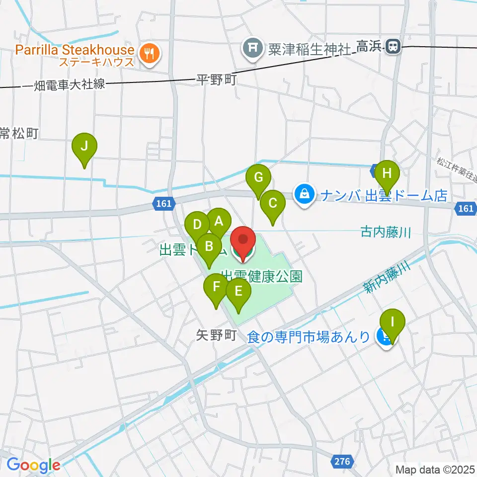 出雲ドーム周辺の駐車場・コインパーキング一覧地図