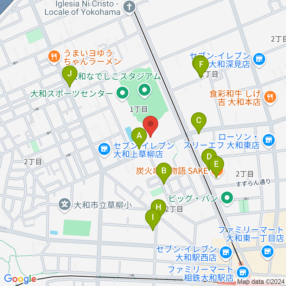 大和スポーツセンター体育会館周辺の駐車場・コインパーキング一覧地図