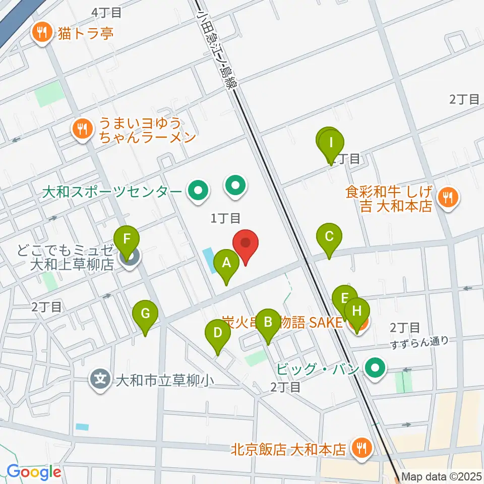 大和スポーツセンター体育会館周辺の駐車場・コインパーキング一覧地図